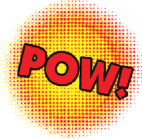 graphic 'POW' for superhero day